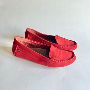 UGG Red Genuine Leather Rubber Outsole Loafers size 9.5